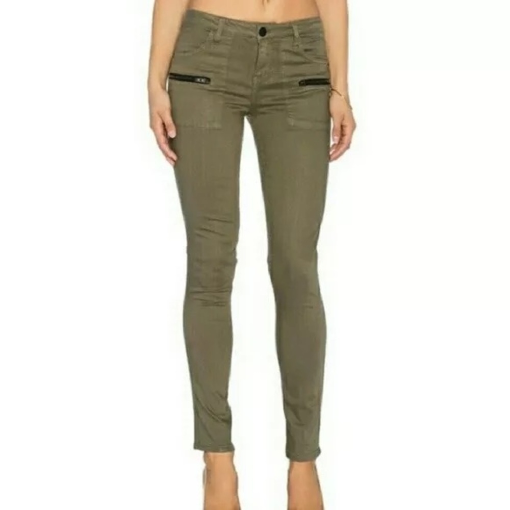 Army green skinny jeans